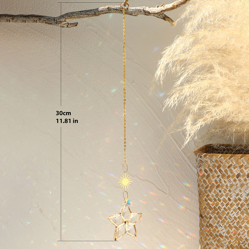 Sun Prism Star Crystal Light Catcher Kertészeti dekoráció Napfogó Szivárvány Kültéri Napfogók Ablak Udvar Kristály Lakásdekoráció