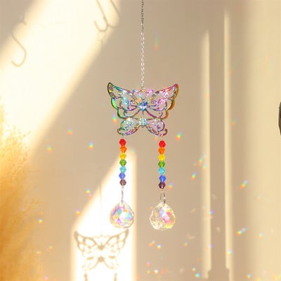 Suncatcher Crystal Rainbow Catcher Wind Chimes Viseći ukrasi Privjesak za prozore Uređenje doma Uređenje vrta Vanjski