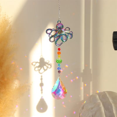 Suncatcher Crystal Rainbow Catcher Wind Chimes Viseći ukrasi Privjesak za prozore Uređenje doma Uređenje vrta Vanjski