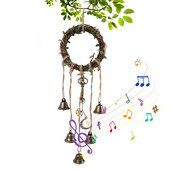 Raganų varpai, skirti apsaugoti duris, dekoruoti raganos vėjo varpelius namų dekoro dovana su pusmėnulio vainiku Wicca reikmenys su raganų runomis