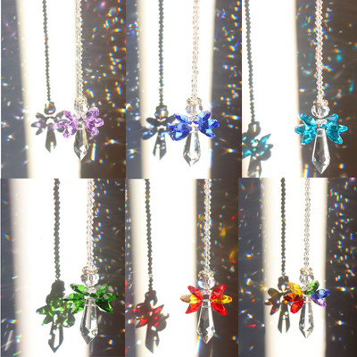 Ангелски кристални призми Висящи Rainbow Chaser Аксесоари за осветление за завеси за прозорци Висулка Домашна градина Автомобилна лампа
