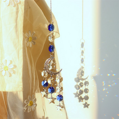 Suncatcher krištoliniai vėjo varpeliai pakabukas šešiakampis deimantinės prizmės, pakabinamos vaivorykštės apšvietimas, lango užuolaidos, papuošalai namų dekoravimui