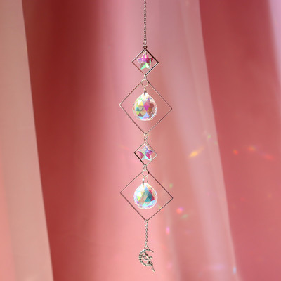 Suncatcher krištoliniai vėjo varpeliai pakabukas šešiakampis deimantinės prizmės, pakabinamos vaivorykštės apšvietimas, lango užuolaidos, papuošalai namų dekoravimui