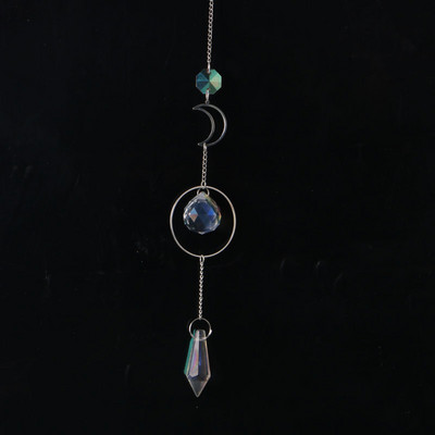 AB Suncatcher Κρεμαστά Κρυστάλλινα Moon Sun Catchers Ασημένια μενταγιόν Wind Chimes Rainbow Prism Σπίτι Διακόσμηση κήπου γάμου