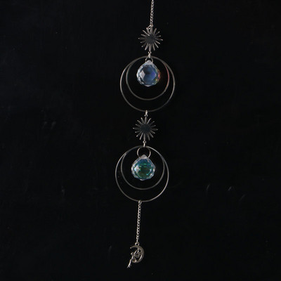 AB Suncatcher Κρεμαστά Κρυστάλλινα Moon Sun Catchers Ασημένια μενταγιόν Wind Chimes Rainbow Prism Σπίτι Διακόσμηση κήπου γάμου