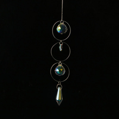 AB Suncatcher Κρεμαστά Κρυστάλλινα Moon Sun Catchers Ασημένια μενταγιόν Wind Chimes Rainbow Prism Σπίτι Διακόσμηση κήπου γάμου
