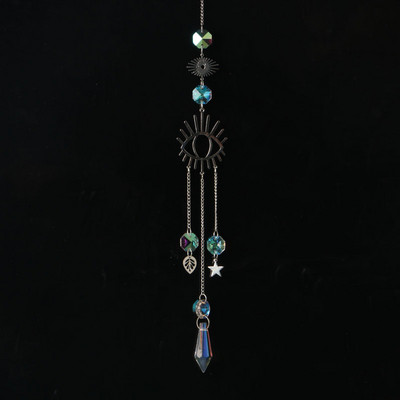 AB Suncatcher Κρεμαστά Κρυστάλλινα Moon Sun Catchers Ασημένια μενταγιόν Wind Chimes Rainbow Prism Σπίτι Διακόσμηση κήπου γάμου