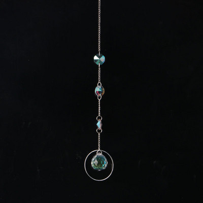 AB Suncatcher Κρεμαστά Κρυστάλλινα Moon Sun Catchers Ασημένια μενταγιόν Wind Chimes Rainbow Prism Σπίτι Διακόσμηση κήπου γάμου