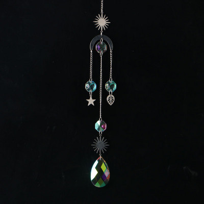 AB Suncatcher Κρεμαστά Κρυστάλλινα Moon Sun Catchers Ασημένια μενταγιόν Wind Chimes Rainbow Prism Σπίτι Διακόσμηση κήπου γάμου