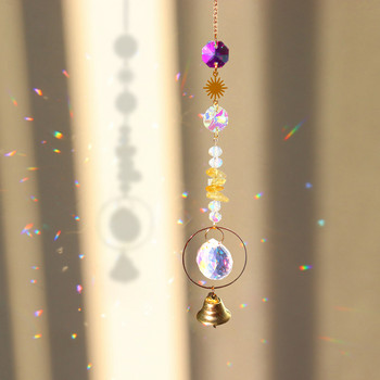 Suncatcher Crystal Wind Chime Висящи камбанки Висулки Витражи Светлинни ловци Rainbow Prism Домашна градина Декорация Подарък