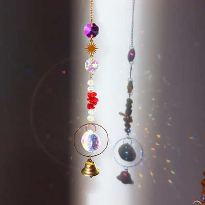 Suncatcher Crystal Wind Chime Κρεμαστά μενταγιόν καμπάνας Βιτρώ Φως Catchers Rainbow Prism Δώρο διακόσμηση κήπου