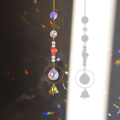 Suncatcher Crystal Wind Chime Κρεμαστά μενταγιόν καμπάνας Βιτρώ Φως Catchers Rainbow Prism Δώρο διακόσμηση κήπου