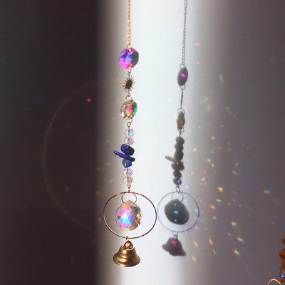 Suncatcher Crystal Wind Chime Κρεμαστά μενταγιόν καμπάνας Βιτρώ Φως Catchers Rainbow Prism Δώρο διακόσμηση κήπου