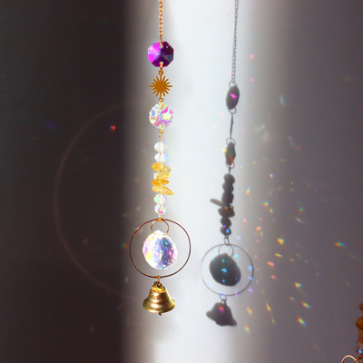 Suncatcher Crystal Wind Chime Κρεμαστά μενταγιόν καμπάνας Βιτρώ Φως Catchers Rainbow Prism Δώρο διακόσμηση κήπου