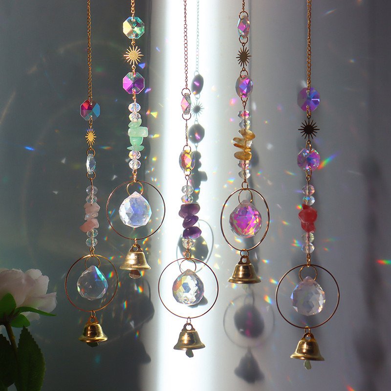 Suncatcher Crystal Wind Chime Κρεμαστά μενταγιόν καμπάνας Βιτρώ Φως Catchers Rainbow Prism Δώρο διακόσμηση κήπου
