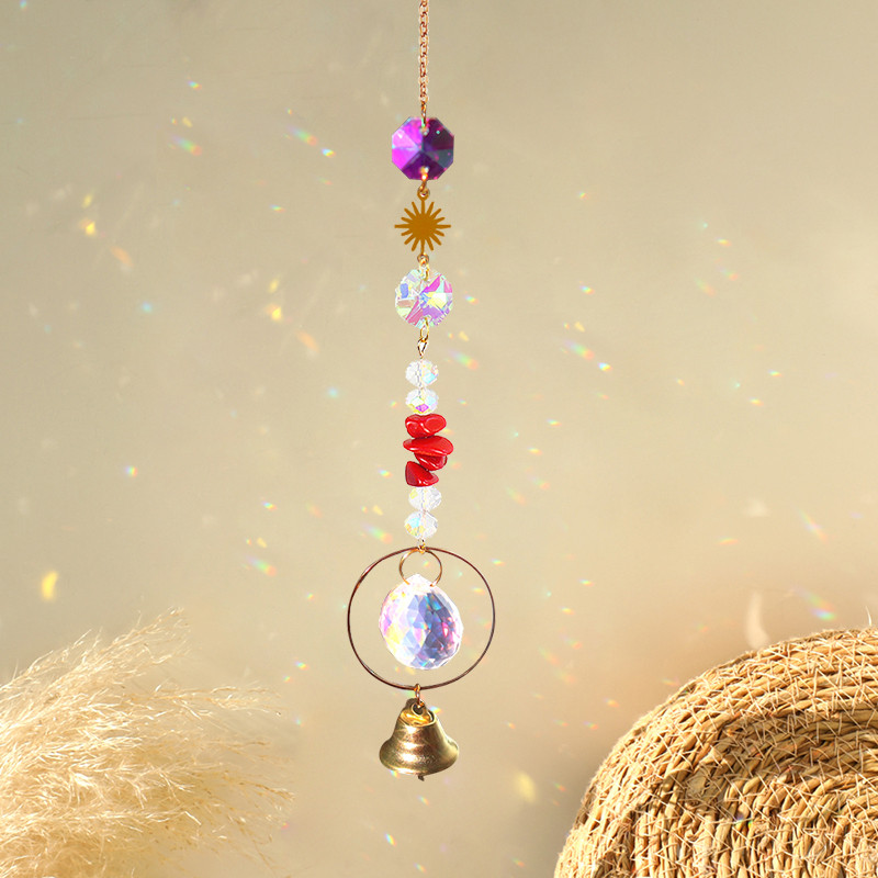 Suncatcher Crystal Wind Chime Κρεμαστά μενταγιόν καμπάνας Βιτρώ Φως Catchers Rainbow Prism Δώρο διακόσμηση κήπου