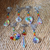 Crystal Prism Wind Chimes Διακοσμητικά κήπου Creative Rainbow Light Catcher Παράθυρο Διακόσμηση βεράντας Πολύχρωμες χάντρες για καλοκαιρινά δώρα