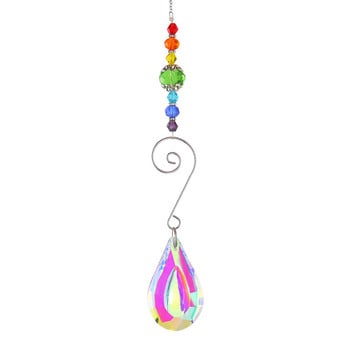 Crystal Prism Wind Chimes Διακοσμητικά κήπου Creative Rainbow Light Catcher Παράθυρο Διακόσμηση βεράντας Πολύχρωμες χάντρες για καλοκαιρινά δώρα