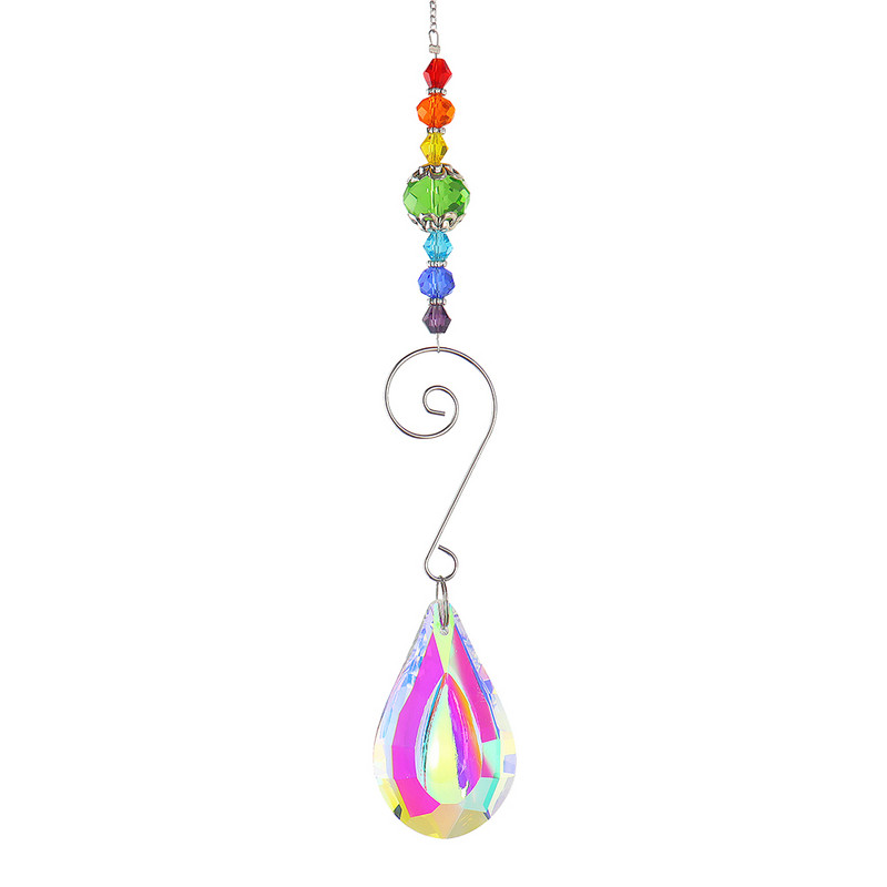 Crystal Prism Wind Chimes Διακοσμητικά κήπου Creative Rainbow Light Catcher Παράθυρο Διακόσμηση βεράντας Πολύχρωμες χάντρες για καλοκαιρινά δώρα