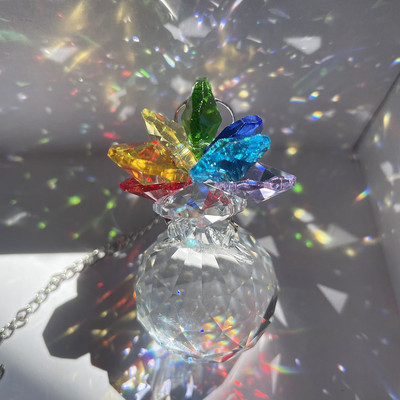 Crystal Suncatcher Drevo Kućni privjesak Kuglice Srce Prizma Rainbow Maker Vrtni dekor Lovčica Sunca Lovčica s kuglicama u boji