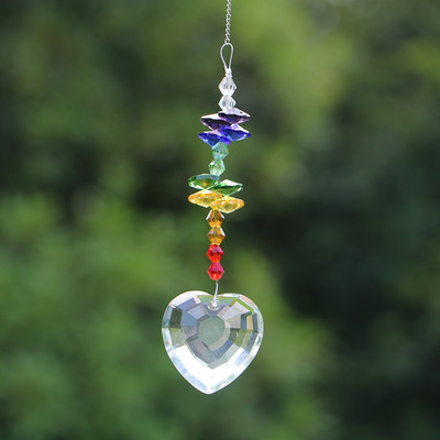 Rainbow Heart AB kristallist päikesepüüdja rippprisma ehisripats Koduaia sisekujundus Autode sisustus kristalltuulekella ripats