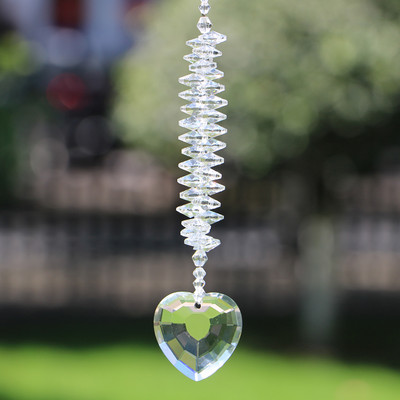 Rainbow Heart AB kristallist päikesepüüdja rippprisma ehisripats Koduaia sisekujundus Autode sisustus kristalltuulekella ripats