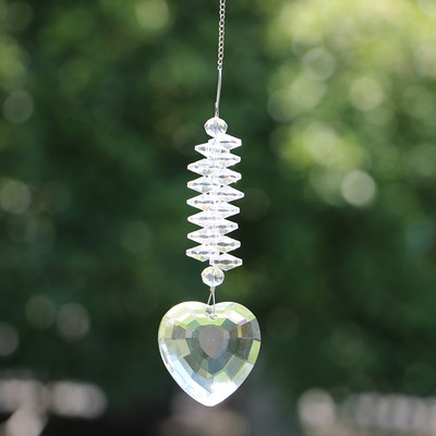 Rainbow Heart AB kristallist päikesepüüdja rippprisma ehisripats Koduaia sisekujundus Autode sisustus kristalltuulekella ripats