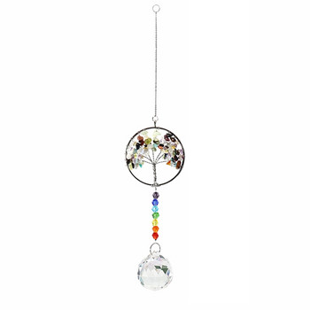 2022 1PC Crystal Tree of Life Catchers Crystals Ball Pendant Rainbow Maker Висящ Suncatcher Window Ornament Home Garden Decor