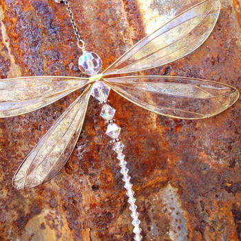 Διακόσμηση κρεμαστό παραθύρου Dragonfly Crystal Dragonfly Στολίδι κρεμαστό κρεμαστό κρύσταλλο Dragonfly για γκαζόν κήπου βεράντας