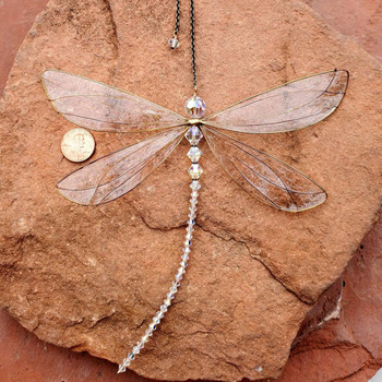Διακόσμηση κρεμαστό παραθύρου Dragonfly Crystal Dragonfly Στολίδι κρεμαστό κρεμαστό κρύσταλλο Dragonfly για γκαζόν κήπου βεράντας