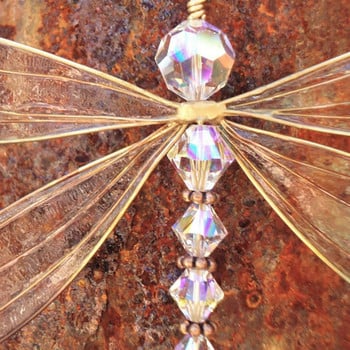 Διακόσμηση κρεμαστό παραθύρου Dragonfly Crystal Dragonfly Στολίδι κρεμαστό κρεμαστό κρύσταλλο Dragonfly για γκαζόν κήπου βεράντας