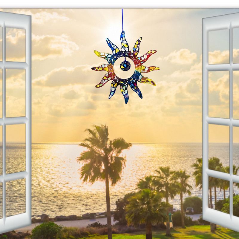 1kom Prozor Šareni Viseći Obiteljski Prozor Duga Suncatchers Pribor Dekoracija Privjesak Vrtna Dekoracija Kući na otvorenom