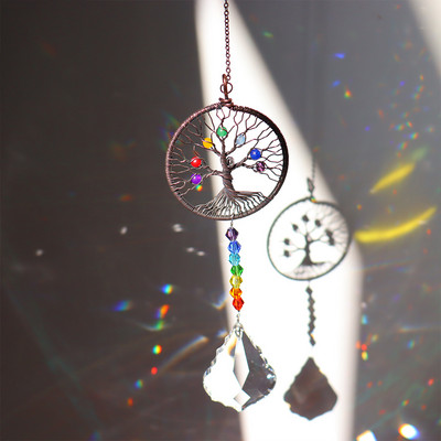 Kristallidest päikesepüüdjad prismad rippuvad vikerkaare jälitaja Love Star Moon jaoks aknakardinad ripatsid Koduaed autolampide kaunistused kingitused