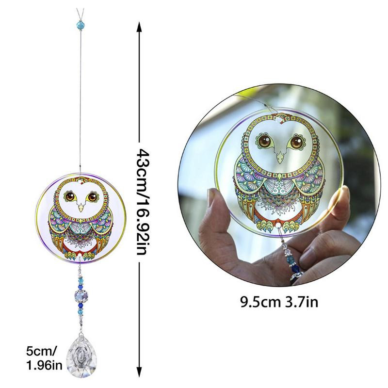 Saules ķērāju kristāli piekaramie vēja zvani zāliena rotājumi Pievilcīgi ar rokām darināti piekaramie varavīksnes krāsas saules ķērāji zāliena dekorēšanai