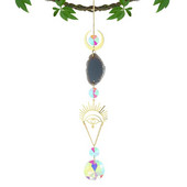 Saulės gaudyklės su kristalais vaivorykštės tema Metalinė grandinėlė kabanti spalvoti pakabukai Ornamentas lango kiemo sodo medžių dekoravimui