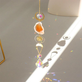 Sun Catchers With Crystals Rainbow Theme Metal Chain Hanging Colored pendants Στολίδι για Παράθυρο Διακόσμηση για δέντρο κήπου