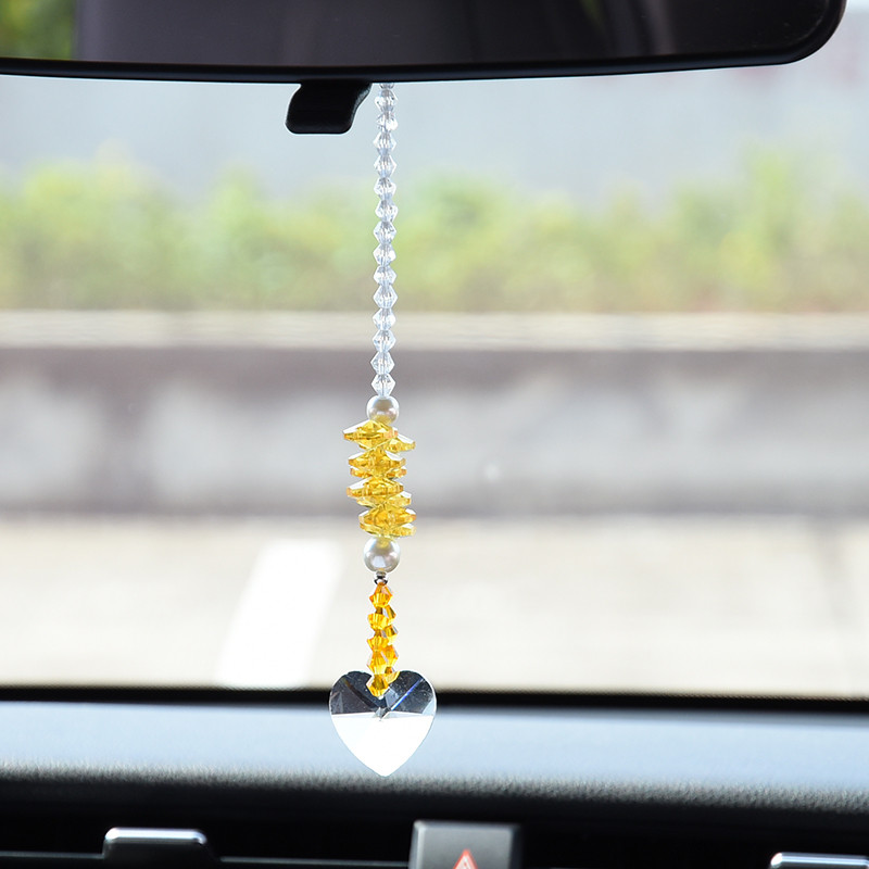 Crystal Suncatcher Srce Kristalni privjesak s akrilnim ABS bisernim perlama Rainbow Prizma Light Catcher Viseći vrtni ukras za dom