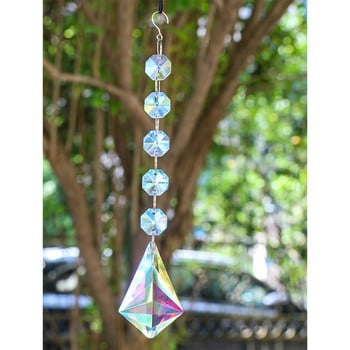 50mm Crystal Arrow AB Color Sun Catcher Κρεμαστό Κρεμαστό οκταγωνικό χάντρα Αλυσίδα Μπαλκόνι Κήπος Κρεμαστό σπίτι Πολυέλαιος Φως συγκομιδής