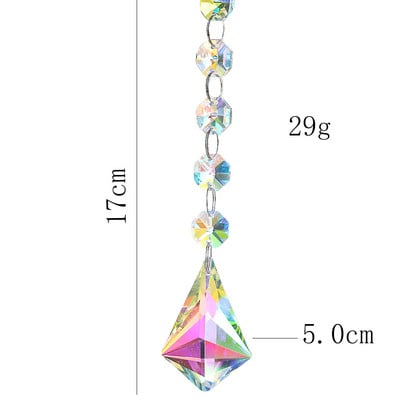 50 mm kristalna strelica AB boja hvatač sunca privjesak osmerokutni lančić od perli balkonski vrt viseći kućni luster svjetlo žetveni ukras