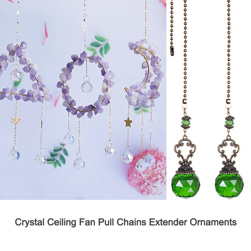 Golyós medál kristály akasztós zsinór Dekoratív napfogó ablakdísz Divat barkácsolás beltéri alkalmi újrafelhasználható zöld