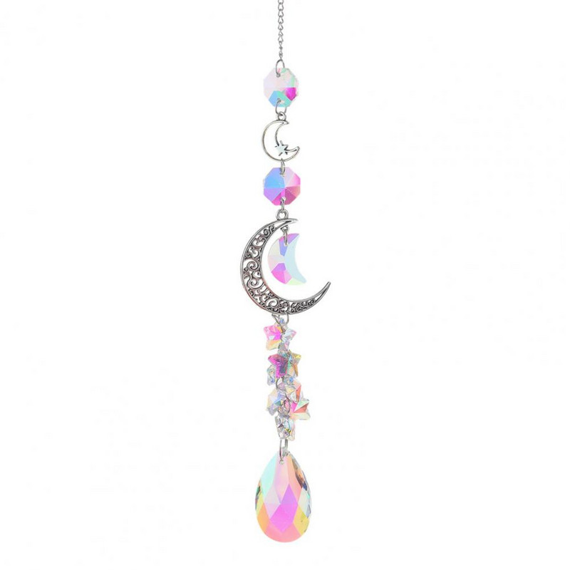 Sun Catcher Ukrasni Moon Rainbow Maker Romantic Prism Crystal Viseći privjesak Dekoracija Vrtni dekor za dom