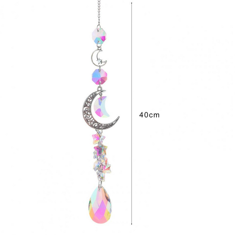 Sun Catcher Ukrasni Moon Rainbow Maker Romantic Prism Crystal Viseći privjesak Dekoracija Vrtni dekor za dom