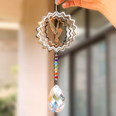 3D rotirajući kolibri Kingfisher Suncokret Metalni privjesak AB boja Anđeoske suze Kristalna prizma Duga Suncatcher Viseći dekor