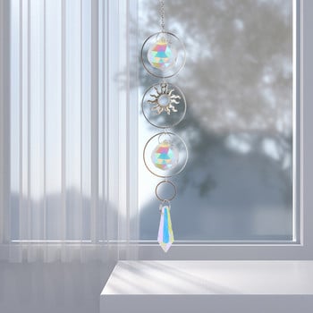 Crystal Wind Chimes Prism Πολύχρωμες Χάντρες Κυνηγοί Κρεμαστά κοσμήματα στολίδι για κουρτίνα παραθύρου Κήπος αυτοκινήτου Διακόσμηση σπιτιού