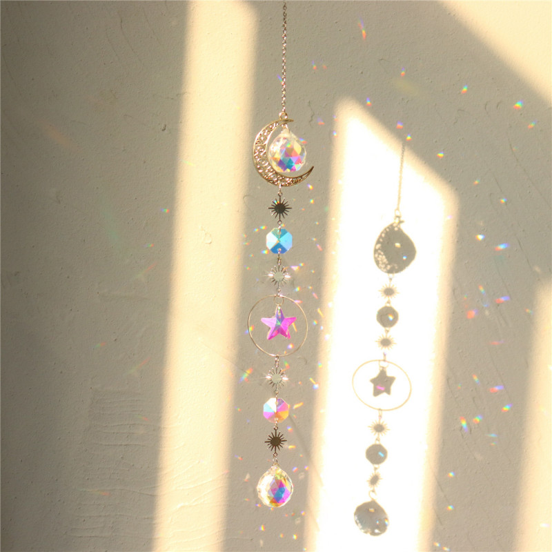 Crystal Wind Chimes Sun Catchers Κρεμαστό Κρεμαστό Φωτιστικό που πιάνει κόσμημα Ανεμοσκόπηση για τον κήπο του σπιτιού Διακόσμηση κήπου γάμου