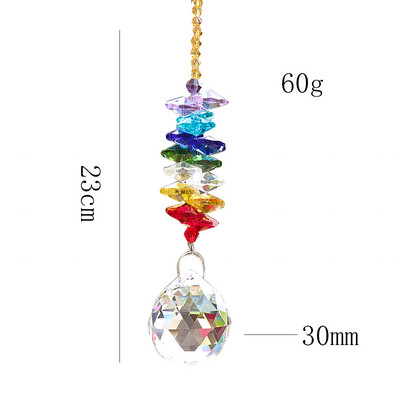 Varavīksnes astoņstūra krelles, slīpētas prizmas stikla kristāla lodes kulons vītnes aizkaru dārzs Aurora Suncatcher kāzu piekārtais dekors