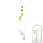 Mēness vēja zvans kristāla prizmas dekoratīvs sienas piekarināms kulonu rotājums mājas dekorēšanai estētisks Kawaii istabas dekors