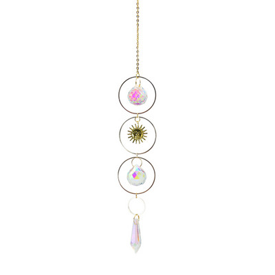 Mēness vēja zvans kristāla prizmas dekoratīvs sienas piekarināms kulonu rotājums mājas dekorēšanai estētisks Kawaii istabas dekors