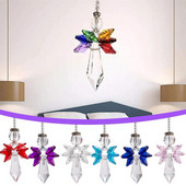 Catcher Crystals Stiklo prizmė Vaivorykštė Catcher Namo apdaila Sodo kabantis terasa Sodo dekoras Ornamentas Langas D Z3i3