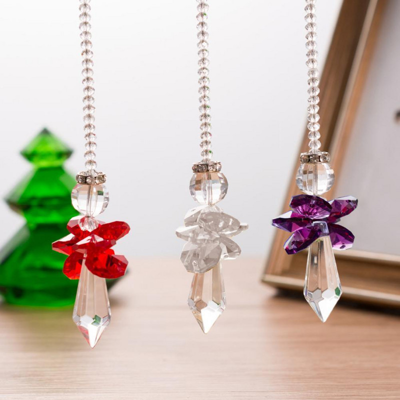 Catcher Crystals Stiklo prizmė Vaivorykštė Catcher Namo apdaila Sodo kabantis terasa Sodo dekoras Ornamentas Langas D Z3i3